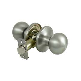 ProSource T9630BRA4V Knob Lockset, Knob Handle, Metal, Stainless Steel, 2-3/8 to 2-3/4 in Backset, 44 x 57 mm Strike