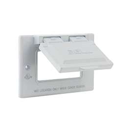 HUBBELL 5101-1 Cover, 2-13/16 in L, 4-9/16 in W, Metal, White, Powder-Coated