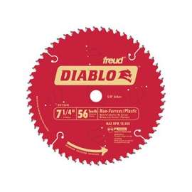 Diablo D0756N Circular Saw Blade, 7-1/4 in Dia, 5/8 in Arbor, 56-Teeth, Carbide Cutting Edge