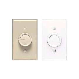 Lutron D-600RH-DK Rotary Dimmer, 120 V, Ivory/White