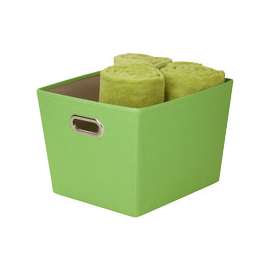 Honey-Can-Do SFT-03075 Storage Bin with Handle, Grommet Handle, Polyester, Light Green