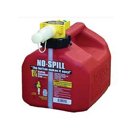 No-Spill 1415 Gas Can, 1.25 gal Capacity, Plastic, Red