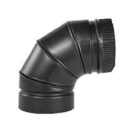SELKIRK DSP6E9-1/266230 Stove Pipe Elbow, 90 deg Angle, 6 in, Aluminized Steel, Black