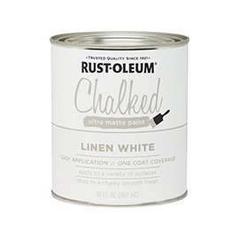 RUST-OLEUM Chalked 285140 Chalked Paint, Ultra Matte, Linen White, 30 oz, Quart