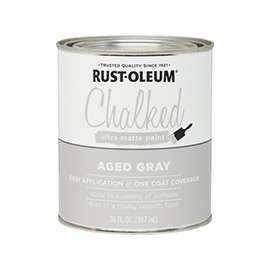 RUST-OLEUM Chalked 285143 Chalked Paint, Ultra Matte, Aged Gray, 30 oz, Quart
