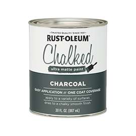 RUST-OLEUM Chalked 285144 Chalked Paint, Ultra Matte, Charcoal, 30 oz, Quart