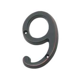 Schlage SC2-3096-716 House Number, Character: 9, 4 in H Character, Bronze Character, Solid Brass