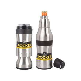 ORCA ORCROCK Bottle and Can Beverage Holder, 12 Oz Capacity, Stainless Steel, Silver
