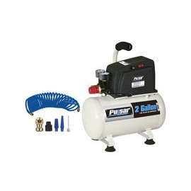 PULSAR PCE6021K/6020K Portable Air Compressor, 2 gal Tank, 3 hp, 120 V, 100 psi Pressure, 1.5 cfm Air