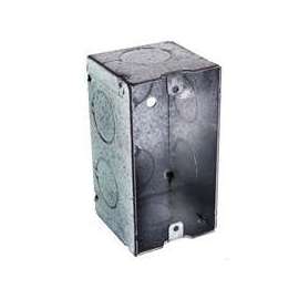 RACO 674 Handy Box, 1 -Gang, 8 -Knockout, 3/4 in Knockout, Steel, Gray, Pre-Galvanized, Threaded Mounting