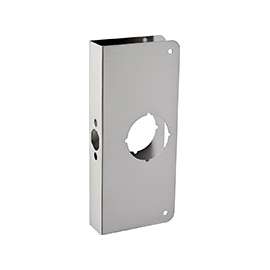 ProSource HSH-048SBN-PS Door Reinforcer, 2-3/8 in Backset, 1-3/8 in Thick Door, Steel, Satin Nickel, 9 in H, 4 in W