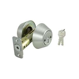 ProSource Deadbolt, 3 Grade, Stainless Steel, 2-3/8 to 2-3/4 in Backset, KW1 Keyway