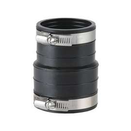 ProSource Coupling, 3 in, Socket to Pipe, PVC, Black