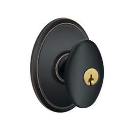 Schlage Siena Series F51A VSIE716WKF Keyed Entry Lock with Wakefield Trim, Brass, Aged Bronze