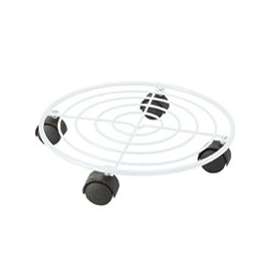 Landscapers Select GB-3623 Planter Dolly, 12 in OAL, 12 in OAW, 2.4 in OAH, 1 -Shelf, Iron Shelf, White Shelf