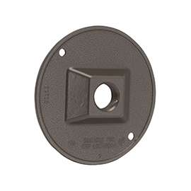 HUBBELL 5193-7 Cluster Cover, 4-1/8 in Dia, 4-1/8 in W, Round, Metal, Bronze, Powder-Coated