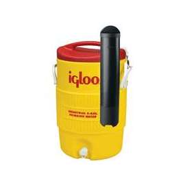 IGLOO 11863 Water Cooler, 5 gal Tank, Drip-Resistant, Recessed Spigot, Plastic, Red/Yellow