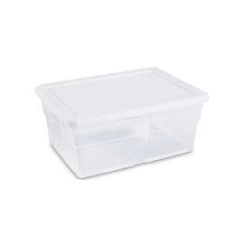 Sterilite 16448012 Storage Box, 16 qt Capacity, Plastic, White