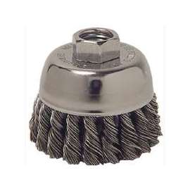 Weiler 36038 Wire Cup Brush, 3 in Dia, 5/8-11 Arbor/Shank, Steel Bristle