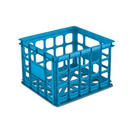 Sterilite 16924306 Stackable Storage Crate, Polypropylene, Blue Morpho
