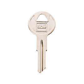 HY-KO 11010B4 Key Blank, Brass, Nickel, For: Briggs and Stratton Cabinet, House Locks and Padlocks
