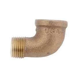 Anderson Metals 738116-08 Street Pipe Elbow, 1/2 in, FIP x MIP, 90 deg Angle, Brass, Rough, 200 psi Pressure