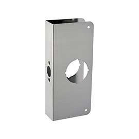 ProSource HSH-050SBN-PS Door Reinforcer, 2-3/8 in Backset, 1-3/4 in Thick Door, Steel, Satin Nickel, 9 in H, 4 in W