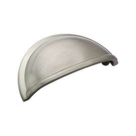 Amerock BP53010G10 Cabinet Pull, 3-7/16 in L Handle, 1 in Projection, Zinc, Satin Nickel