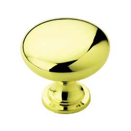 Amerock BP530053 Cabinet Knob, 1-1/8 in Projection, Zinc, Polished Brass