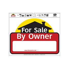 HY-KO SSP-301 Lawn Sign, For Sale By Owner, White Legend