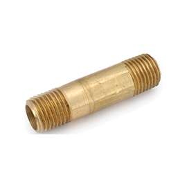 Anderson Metals 736113-0432 Pipe Nipple, 1/4 in, NPT, Brass, 2 in L