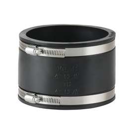 ProSource Coupling, 4 x 4 in, PVC, Black