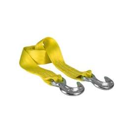 KEEPER 89815 Tow Strap, 12,000 lb Rope, 5000 lb Vehicle, 2 in W, 15 ft L, Hook End, Polyester, Yellow