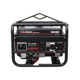 LIFAN LF4000 Portable Generator, 30 A, 120/240 V, 4000 W Output, Unleaded Gas, 4 gal Tank, 12 hr Run Time