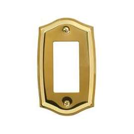 Amerelle 76RBR Wallplate, 5-1/8 in L, 3 in W, 1 -Gang, Solid Brass, Polished Brass