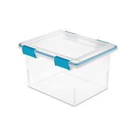Sterilite 19334304 Gasket Box, Plastic, Blue Aquarium/Clear, 18-1/2 in L, 14-7/8 in W, 11-1/8 in H