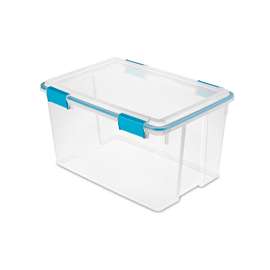 Sterilite 19344304 Gasket Box, Plastic, Blue Aquarium/Clear, 22-1/2 in L, 16 in W, 12-3/4 in H