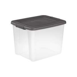 Sterilite 19373V06 Shelf Tote, Plastic, Clear, 19-7/8 in L, 15-1/2 in W, 14-3/4 in H