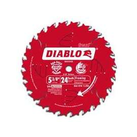 Diablo D0524X Circular Saw Blade, 5-3/8 in Dia, 0.393 in Arbor, 24-Teeth, Carbide Cutting Edge