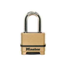 Master Lock Magnum Series M175XDLFCCSEN Padlock, 5/8 in Dia Shackle, Boron Carbide Steel Shackle, Steel Body