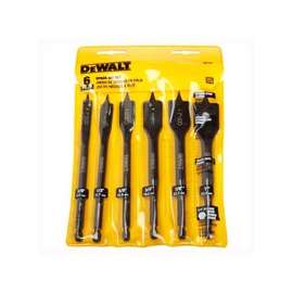 DeWALT DW1587 Spade Bit Set, Heavy-Duty, 6-Piece, Carbon Steel