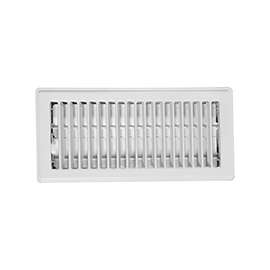 Imperial RG0247 Standard Floor Register, 9-3/4 in W Duct Opening, 3-3/4 in H Duct Opening, Steel, White