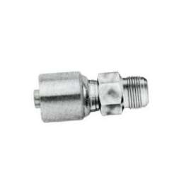 GATES MegaCrimp G25165-0606 Hose Coupling, 9/16-18, Crimp x JIC, Straight Angle, Steel, Zinc