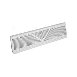 Imperial RG3056-A Baseboard Diffuser, 24 in L, 2-3/4 in W, 360 deg Air Deflection, Steel, White