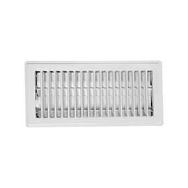 Imperial RG3296 Standard Floor Register, 7-3/4 in W Duct Opening, 3-3/4 in H Duct Opening, Steel, White