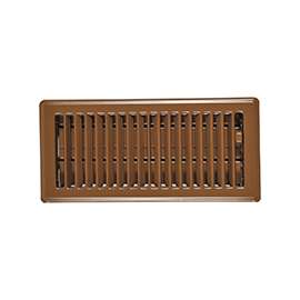 Imperial RG0210 Floor Register, 10 in W x 3 in H Duct Opening, Steel, Brown