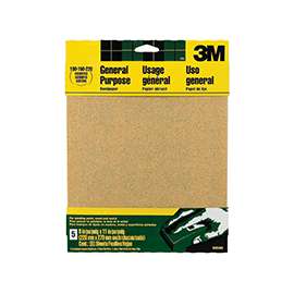 3M 9005 Sandpaper Sheet, 11 in L, 9 in W, Aluminum Oxide Abrasive, Paper Backing