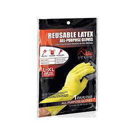 VENOM STEEL VEN9125 Reusable Gloves, L/XL, 9 in L, Latex, Green