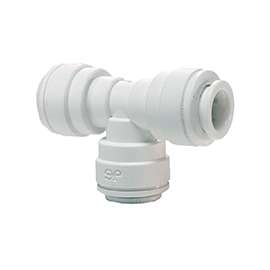 John Guest PP0208WP Union Pipe Tee, 1/4 in, Push-Fit, Polyethylene, White