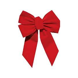Holidaytrims 7346 Outdoor Bow, 1 in H, Velvet, Red